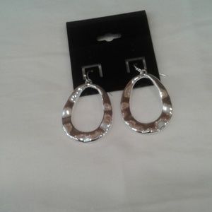 Oval silver earrings